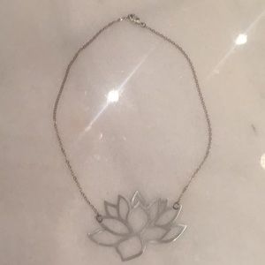 Silver lotus necklace